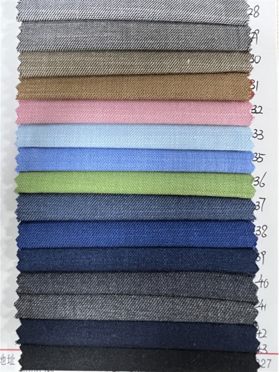 GZ-WH RPET regenerated fiber suit cloth composition: 44% fiber 17% viscose 37% regeneration 2% spandex composition: 315g front view